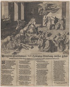 تستخدم الحزائر غرفة فنية حمار Kunstkammer ، هذا رسم حي ، والذي يشكل اليوم الفنون الحرة الجديرة بالثناء يتم التعامل معها ، ويتم جرها من قبل الجاموس الجاهل (...) (العنوان على الكائن) بواسطة إسحاق دوشمين