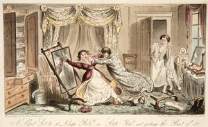 مجموعة قصيرة في فندق Longs أو Stop-Ford لا تحصل على أفضل ما يمكن ، من The English Spy ، pub. 1824 (نقش يدوي) بواسطة إسحاق روبرت كروكشانك