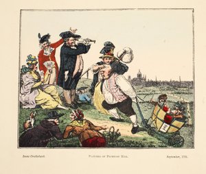التسلية من بريمروز هيل ، 1791 (النقش اليدوي) بواسطة إسحاق روبرت كروكشانك