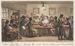 Peep ODays و Famiiy Men في النهاية ، من The English Spy ، حانة. 1824 (نقش يدوي) بواسطة إسحاق روبرت كروكشانك