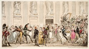 الكرة القبرصية في غرف Argyle ، من The English Spy ، حانة. 1824 (نقش يدوي) بواسطة إسحاق روبرت كروكشانك