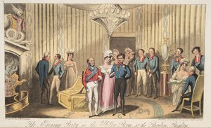 الحفلة المسائية في الجناح ، برايتون ، من The English Spy ، حانة. 1824 (نقش يدوي) بواسطة إسحاق روبرت كروكشانك