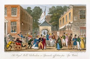 The Royal Wells أو Cheltenham أو Spasmodic العواطف من Spa Waters ، من `` The English Spy &39;&39; ، بقلم تشارلز مولوي ويستماكوت (1788-1868) نشر لندن ، 1825 بواسطة إسحاق روبرت كروكشانك