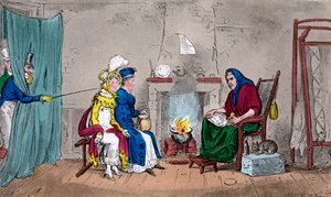 توم وجيري ، اصطادوا كيت وسو على الطاير ، بعد أن أخبروا ثرواتهم ، القرن التاسع عشر. بواسطة إسحاق وروبرت وجورج كروكشانك