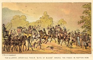 توم وجيري ، يرتدون قطع الدم الخاصة بهم بين الألوان الوردية في Rotten Row بواسطة إسحاق وروبرت وجورج كروكشانك