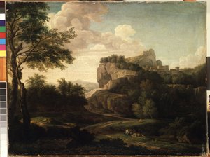 "منظر طبيعي" رسم بواسطة إسحاق دي موشرون (1667-1744) متحف ميكالويوس كونستانتيناس سيورليونيس للفنون الجميلة في القرن الثامن عشر ، كاوناس ، ليتوانيا بواسطة إسحاق دي موشرون