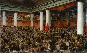 Deuxieme congres du Komintern (الشيوعية الدولية) - الافتتاح الاحتفالي للمؤتمر الثاني للأممية الشيوعية (الكومنترن) - إسحاق إزرائيلفيتش برودسكي (1884-1939). زيت على قماش