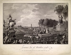 يوم 16 أكتوبر 1793 إعدام ماري أنطوانيت في 16 أكتوبر 1793 ، ج. 1795.
