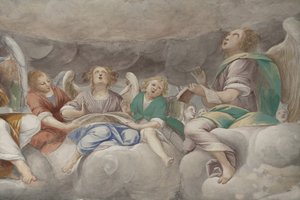 الملائكة ، الملائكة الموسيقار ، البوتوس ، تفاصيل الجنة مع الأب الأبدي ، 1623-34 (تفاصيل 3496185) بواسطة إيسيدورو بيانكي
