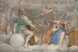 الملائكة ، الملائكة الموسيقار ، البوتوس ، تفاصيل الجنة مع الأب الأبدي ، 1623-34 (تفاصيل 3496185) بواسطة إيسيدورو بيانكي