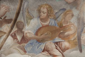 الملائكة ، الملائكة الموسيقار ، البوتوس ، تفاصيل الجنة مع الأب الأبدي ، 1623-34 (تفاصيل 3496185) بواسطة إيسيدورو بيانكي