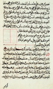 صفحة نص من نسخة من "العناصر" ، كتاب عن الهندسة من قبل عالم الرياضيات اليوناني إقليدس (fl.300 قبل الميلاد) ، 1188 (قلم وحبر على ورق) بواسطة مدرسة إسلامية