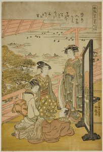فنان الصور g Gow at Matsuzaki (Matsuzaki no Sekisho) ، من سلسلة Te `` English ght Fasio Nabe Vie ws of Edo (Furu Eight Views of Edo) " بواسطة إيسودا كوريوساي