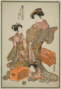 Oshu من Yamaguchiya ، من سلسلة "Models for Fashion: New Design as Fresh as Young Leaves (Hinagata wakana no hatsu moyo)" بواسطة إيسودا كوريوساي