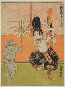 جعبة القرد (أوتسوبو-زارو)، من سلسلة "مسرحيات كيوجين الشعبية (Furyu kyogen asobi)" بواسطة إيسودا كوريوساي