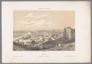 منظر لدييب من القلعة دييب. جائزة Vue générale du Château (العنوان على الكائن) فرنسا المعاصرة (عنوان المسلسل) La France de nos jours (عنوان السلسلة على الكائن) بواسطة فريك فرير