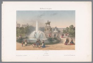Zicht op de Place Napoléon te ليون ليونز. ضع نابليون (العنوان على الكائن) Hedendaags Frankrijk (عنوان المسلسل) فرنسا في الوقت الحاضر (عنوان المسلسل على الكائن)