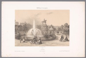 Zicht op de Place Napoléon te ليون ليونز. ضع نابليون (العنوان على الكائن) Hedendaags Frankrijk (عنوان المسلسل) فرنسا في الوقت الحاضر (عنوان المسلسل على الكائن) بواسطة فريك فرير