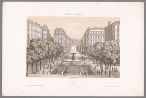 Zicht op de Place en de Rue Impériale te Lyon ليونز. امبريال سكوير وشارع (العنوان على الكائن) Hedendaags Frankrijk (عنوان المسلسل) فرنسا في الوقت الحاضر (عنوان المسلسل على الكائن) بواسطة فريك فرير