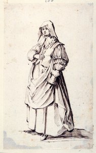 Female Figure (pen & brown ink on paper) بواسطة جون كونستابل