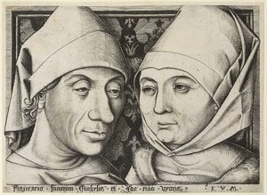صورة شخصية مع زوجة إيدا ، ج. 1490