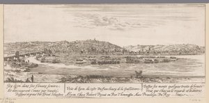 منظر ليون مع ضاحية Guillotière Veue de Lyon du coste Du fauxbourg de la Guillotiere (العنوان على الكائن)