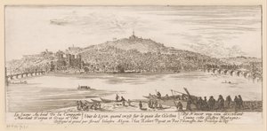 منظر لمدينة ليون من الضفة في دير سلستين Veue de Lyon quand on est sur les quais des Celestins (العنوان على الكائن)