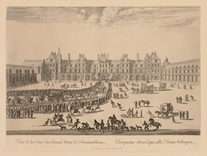 منظر لمحكمة Cheval-Blanc في فونتينبلو ، 1667. بواسطة إسرائيل سيلفستر