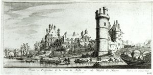 عرض منظوري لسباق Tour de Nesle وفندق Hotel de Nevers بواسطة إسرائيل سيلفستر الأصغر