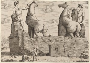 الخيول ، في Quirinale ، على الجانب الآخر