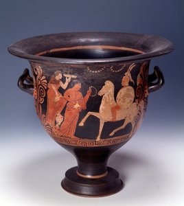 Krater من Cumae يمثل مشهد القرابين (الطين ، 320-310 قبل الميلاد) بواسطة شبه الجزيرة الإيطالية