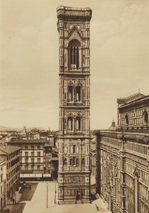 فلورنسا / فلورنسا: Cathedral، The Campanile، Giotto (b / w photo) بواسطة مصور إيطالي