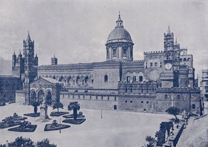 إيطاليا: باليرمو ، كاتدرائية (صورة b / w) بواسطة مصور إيطالي