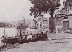 إيطاليا: Rapallo ، الميناء (صورة b / w)