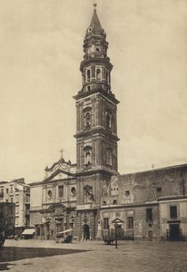 نابولي: Church And Piazza Del Carmine (b / w photo) بواسطة مصور إيطالي