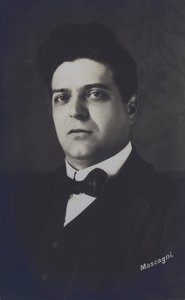 Pietro Mascagni, Italian composer of the opera Cavalleria Rusticana (b/w photo) بواسطة مصور إيطالي
