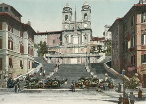 Rome, The Spanish Steps (colour photo) بواسطة مصور إيطالي