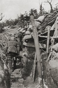 The passage through the trenches in Mount Podgora, Italy بواسطة مصور إيطالي
