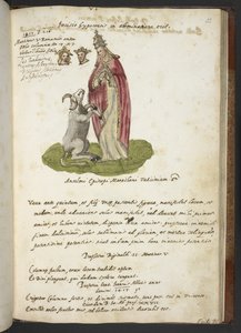 أضف MS 17432 "نبوءات وصور البابا الخامس عشر ، بقلم يواكيم أوف فيوري ..." (حبر ولون على ورق) بواسطة المدرسة الايطالية