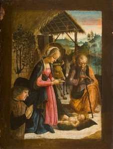 عشق الطفل مع صورة متبرع ، c.1500 (درجة الحرارة على اللوحة) بواسطة المدرسة الايطالية