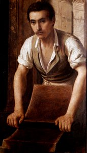 التصنيع الحرفي للشوكولاتة رسم مجهول للعلامة. 1875-1900 ميلانو ، متحف ميلانو بواسطة المدرسة الايطالية