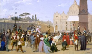 نعمة بيوس التاسع من شرفة القديس بطرس ، 1846-78 بواسطة المدرسة الايطالية