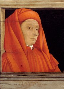 Cassone مع 5 صور لسيد عصر النهضة الفلورنسي ، تفاصيل مع صورة Bondone Ambrogio dit Giotto di Bondone (حوالي 1267-1337) ، المدرسة الإيطالية في القرن السادس عشر ، زيت على خشب. من المحتمل أن يكون النقش أدناه متتالي. متحف د بواسطة المدرسة الايطالية