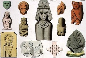 آثار أمريكا الوسطى ، لوحة 46 من "تاريخ الأمم" (أكواتينت) بواسطة المدرسة الايطالية