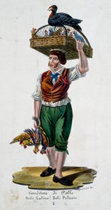 Chicken seller, Italy بواسطة المدرسة الايطالية
