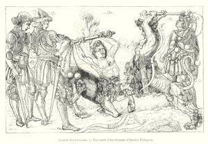 Combat des Centaurs ، نسخة طبق الأصل من نقش لأنطونيو بولايولو (نقش) بواسطة المدرسة الايطالية