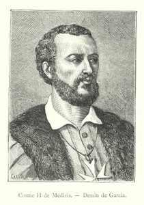 Cosimo II de Medicis ، Dessin de Garcia (نقش) بواسطة المدرسة الايطالية