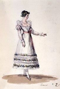 تصميم أزياء سوزانا ، من "زواج فيجارو" بقلم فولفغانغ أماديوس موزارت ، حوالي عام 1880 (لون ليثو) بواسطة المدرسة الايطالية