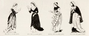 أزياء من أوبرا Falstaff من Verdi ، من LIllustrazione Italiana ، XX ، N. 8 ، 19 February 1893 بواسطة المدرسة الايطالية