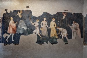 تفاصيل اللوحات الجدارية ، كاميرا بينتا (غرفة مطلية) بواسطة المدرسة الايطالية